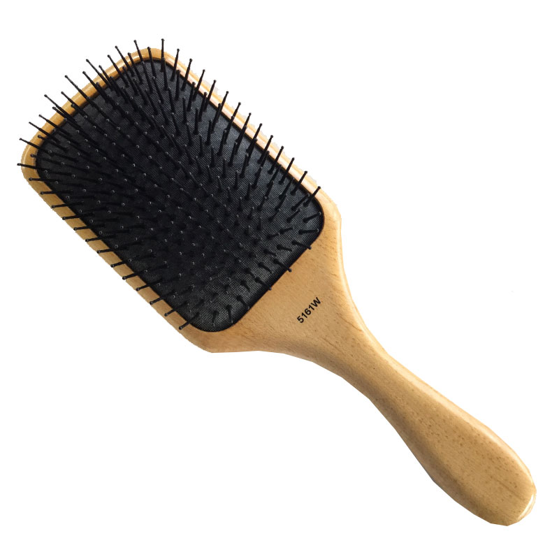 Wood-Paddle-Nylon-Bristle-Hair-Brush